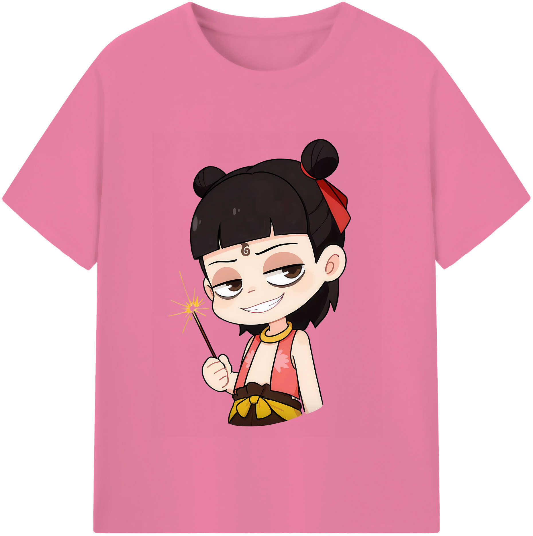 （画像用） Ne Zha 2 ナタ 魔童の大暴れ 綿100％半袖Tシャツ（フロントプリント）